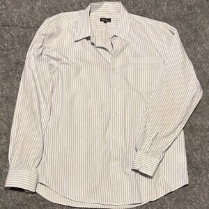Galaxy By Harvic White Pinstripe Men's Shirt